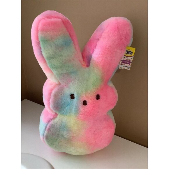 Peeps Pastel Fluffy Bunny 17" Inches Stuffed Easter Plush Pillow New With Tags - Picture 2 of 6